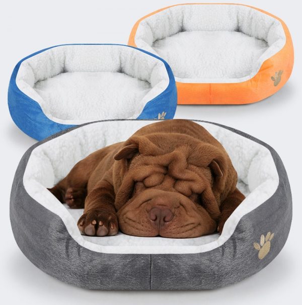 Pet Dog Bed Cashmere Warming Dog Bed House Soft Sofa Material Nest Dog Baskets Fall Winter Warm Kennel For Cat Puppy Supplies