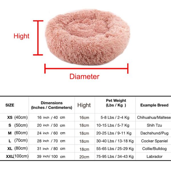 Soft Pet Dog Bed Round Washable Long Plush Dog Cushion House Cat Bed Velvet Mats Sofa Bed for Samll large Dogs Basket Pet Bed