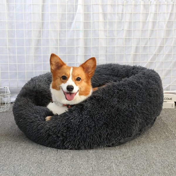 Soft Pet Dog Bed Round Washable Long Plush Dog Cushion House Cat Bed Velvet Mats Sofa Bed for Samll large Dogs Basket Pet Bed