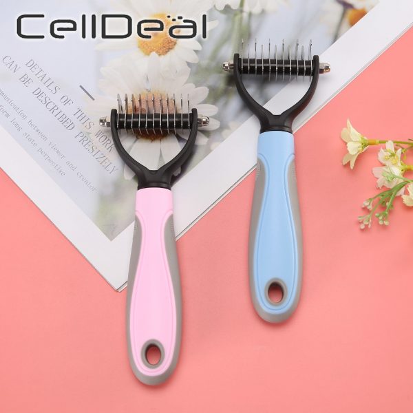 Hair Removal Comb for Dogs Cat Detangler Fur Trimming Dematting Deshedding Brush Grooming Tool For matted Long Hair Curly Pet