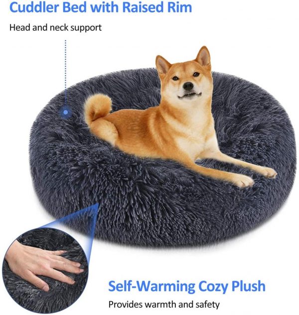 Soft Pet Dog Bed Round Washable Long Plush Dog Cushion House Cat Bed Velvet Mats Sofa Bed for Samll large Dogs Basket Pet Bed