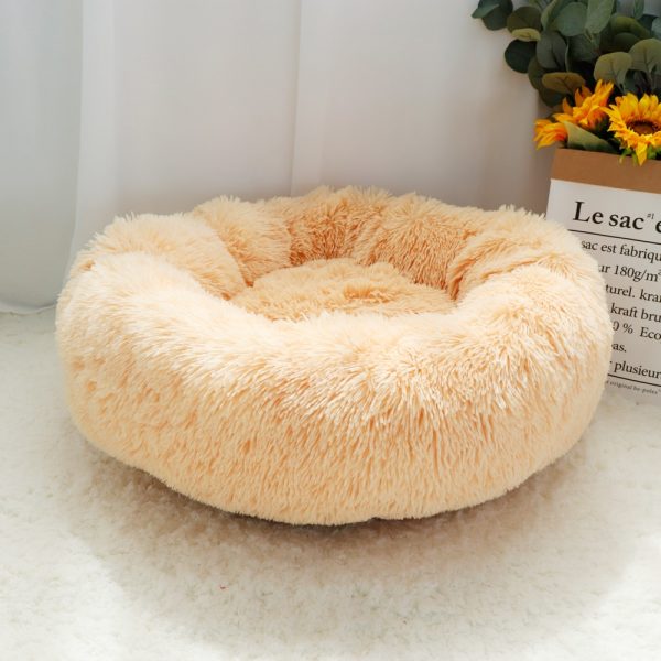 Pet Dog Bed Warm Fleece Round Dog Kennel House Long Plush Winter Pets Dog Beds For Medium Large Dogs Cats Soft Sofa Cushion Mats